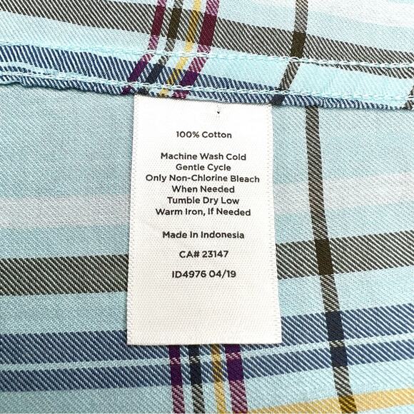 Talbots Womens Long Sleeve Plaid Cotton Button Down Shirt Size PL Blue Multi - Picture 8 of 9